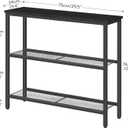 HOOBRO 29.5" Narrow Console Table, 3 Tier Entryway Table with Shelves, Thin Sofa Table, Behind Couch Table, Display Side Table, for Hallway, Entrance, Living Room, Black BB73XG01