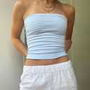 Women Y2k Tube Top Strapless Going Out Tops Cute Aesthetic Summer Clothes (M)