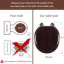 Round Toilet Seat Molded Wood Toilet Seat with Quietly Close and Quick Release Hinges, Easy to Install also Easy to Clean by Angol Shiold (Round, Dark Brown)