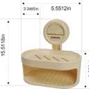 Suntree Soap Dish for Shower, Milky White Suction Cup Soap Holder with Self-Draining Design and Sponge Tray, No Drilling Bathroom & Kitchen Storage