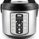 Aroma Housewares Professional Plus ARC-5000SB 20 Cup (Cooked) Digital Rice Cooker, Food Steamer, Slow Cooker, Stainless Exterior/Nonstick Pot, Silver, Black, 10-cup uncooked/20-cup cooked/4QT