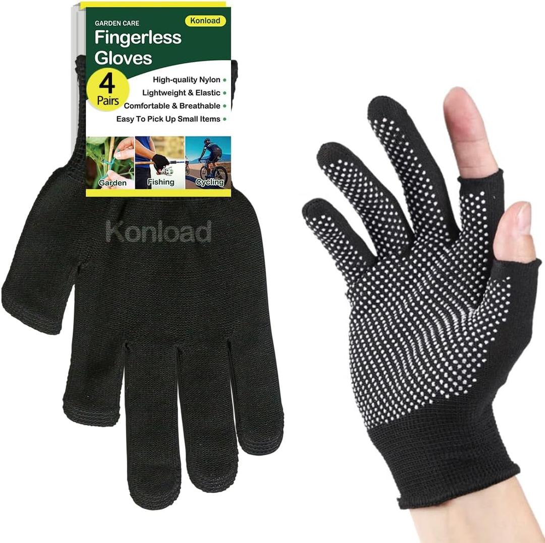 Nylon Work Glove for Garden Cycling Gloves Lightweight (Black)