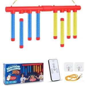 Reflex Sticks, Reflex Game Falling Stick, Drop Stick Games for Reaction Time Training, Catching Sticks Game for Kids & Adults Hand-Eye Coordination Training Toy, 3 Adjustable Speeds