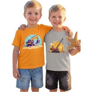 Boys T Shirts Pure Combed Cotton Short Sleeve Graphic 2-Pack Tee Size 2-16Y