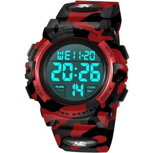 Kids Watch,Boys Watch for 3-15 Year Old Boys,Digital Sport Outdoor Multifunctional Chronograph LED 50 M Waterproof Alarm Calendar Analog Watch for Children with Silicone Band,Kids Gift