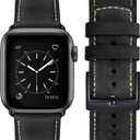 SUNFWR Leather Bands Compatible with Apple Watch Band 42mm(Series 3 2 1) 44mm 45mm 46mm 49mm for Men Women, Top Grain Genuine Leather Replacement Strap for iWatch Ultra 3 2 1, SE3 2 1, Series 11 10 9 8 7 6 5 4 3 2 1