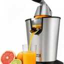 LEBENLANG Stainless Steel Electric Orange Juicer 600W I Incl. Stainless Steel Cone & BPA-Free | Electric Juicer Citrus Press Fruit Press I High Juice Yield for Oranges & Lemons
