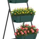 Vertical Raised Garden Bed 3 Tier Garden Planter Standing Planter Box Herb Garden Planter Outdoor and Indoor for Vegetables Flowers Green