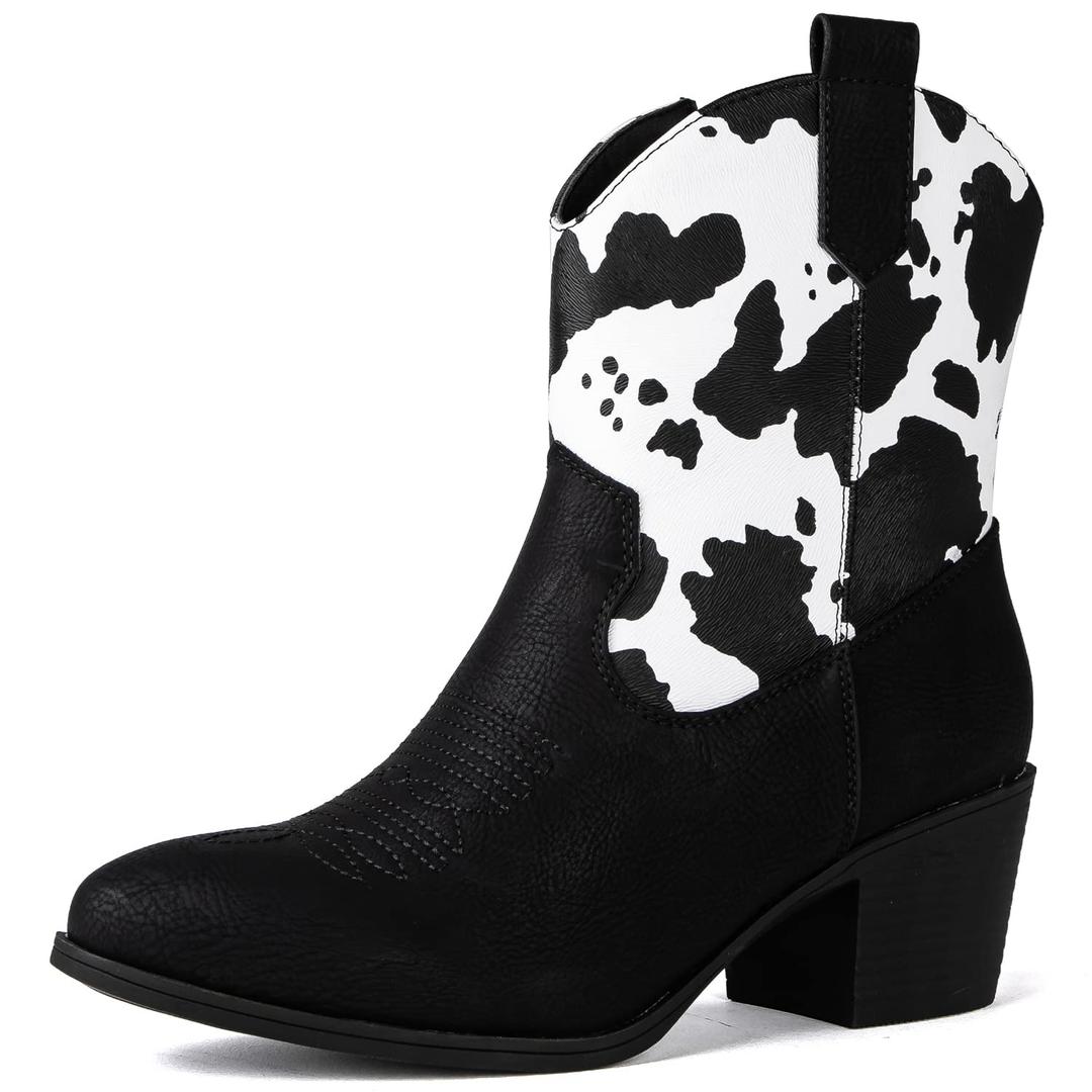 GLOBALWIN Women's The Western Wear Fashion Cowboy Cowgirl Free Birds Country Concert Disco Outfits Low Heel Walking Boots For Ladies 8.5