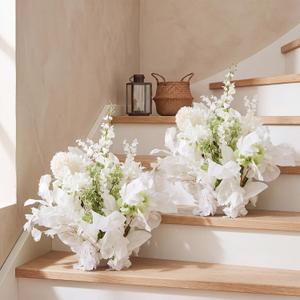 Sosation 2 Pcs Free-Standing Wedding Aisle Artificial Flower, 24" x 28"