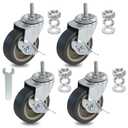 AAGUT 3 Inch TPR Stem Casters, Standard US 5/16"-18 x 1 Threaded Stem Castors, Locking Swivel Replacement for Furniture, Workbench Set of 4