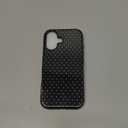Compatible with iPhone 16 Case, Fashion Cute Polka Dot Pattern Aesthetic Design for Women, Soft TPU and Hard Back Shockproof Phone Case for iPhone 16 6.1 inch, Black