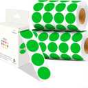 PARLAIM 1 Inch Round Adhesive Color-Code Dot Stickers,10000per 10 Rolls dots Label Dispenser Box, Green Circle Stickers Label for Office Home (Green)