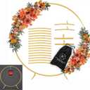 7.0 Ft Round Balloon Arch Stand Gold Backdrop Frame for Wedding, Birthday, Baby Shower, Graduation, Party Decoration-Heavy Duty Steel with Carry Bag-JC HUMMINGBIRD