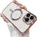 Compatible with iPhone16Pro max 6.9"Case.Strong Magnetic wireless charging.'Compatible with MagSafe.DropTested.Shockproof Protective Compatible with iPhone16 Pro Max case 6.9"(Rose Gold)