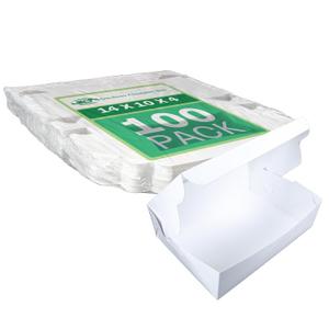 SCT White Window Bakery Boxes with Tuck-in Lid, 10 x 14 x 4, White, Paper, 100/Carton