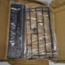 Meangood Spice Rack Shelf for Kitchen Stove, Over the Stove Shelf with 4 Hooks Extra Storage Countertop, Rustic Wood & Solid Metal Commbined Stove Shelf for Storage Seasoning, Easy to Assemble