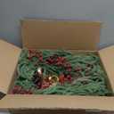 24" Christmas Wreath for Front Door with Bells, Berries & Pinecones, Large Artificial Norfolk Pine Wreath, Heart-Shaped Green Xmas Wreaths for Wall Window Porch Indoor & Outdoor Winter Christmas Decor