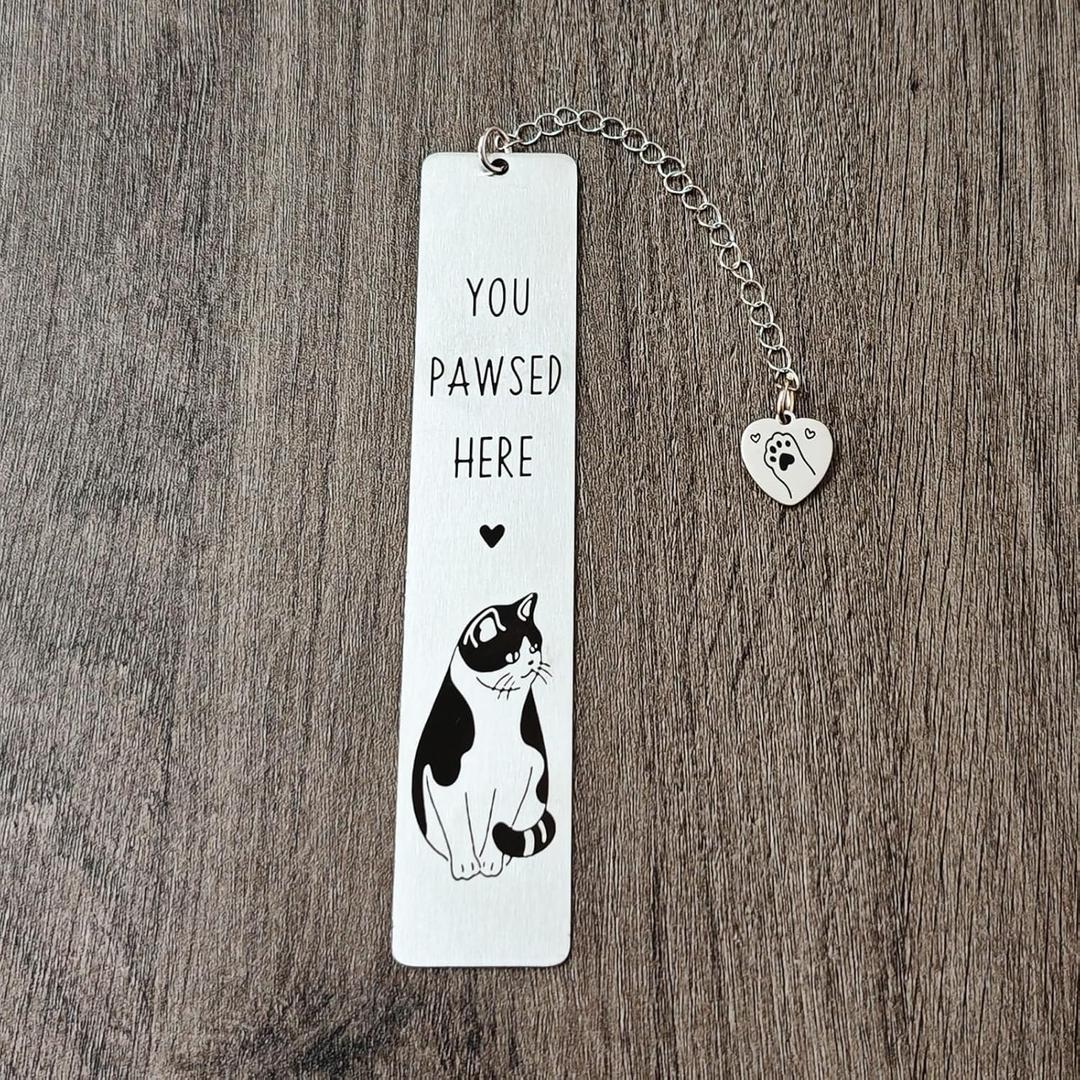 Cat Metal Bookmark, Cute Book Marks for Reading Women, Kids, Men, Book Lovers, Friends - Durable & Rustproof Book Accessories, Cat Lovers Gift (Bicolor Cat-6)