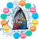 16PCS Magnetic Reusable Water Balloons, Refillable Silicone Bath Pool Beach Toys for Kids, Quick Fill Self-Sealing Splash Balls for Outdoor Water Fun Summer Family Games