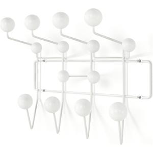 SHISEDECO Classic Hang it All Coat Rack, Mid Century Modern Wall Mounted Hooks with Painted Solid Wooden Balls, Decorative Creative Fashion Wood Hanger for Home, Bedroom (White)