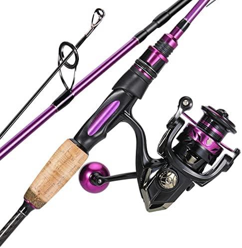 Sougayilang Spinning Combo, Medium Heavy Fishing Pole and 2000 Spinning Reel Set, Fishing Rod and Reel Commbo for Bass Fishing Tackle, Size: 5.9ft & Spinning Reel