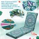 2 Pack Chaise Lounge Cushion Covers Outdoor (Not Includes Cushions) Waterproof Chair Cushion Replacement Covers 72 x 21 x 3 Inch for Patio Pool Lawn Slipcover with Ties(Bohemian)
