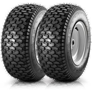 MaxAuto 16x6.50-8 Lawn Mower Tires with Rim, 16x6.5-8 Tractor Turf Tire Replacement for Craftsman/John Deere Riding Mowers Garden Tractor Tires, 3" Centered Hub, 3/4" Bearing, Tubeless