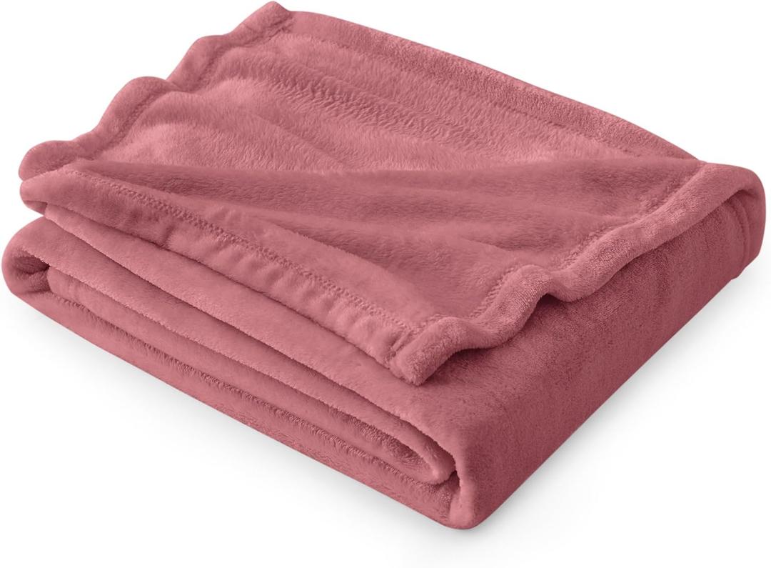 Bedsure GentleSoft Fleece Throw Blanket for Couch Dusty Rose - Lightweight Plush Fuzzy Cozy Soft Blankets and Throws for Sofa, 50x60 inches