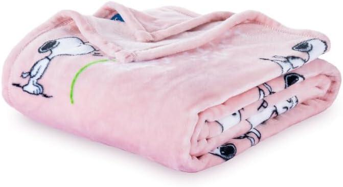 Berkshire Blanket Peanuts VelvetLoft Cute Character Snoopy Plush Blanket,Make A Wish Spring Pink,Twin 60 in x 90 in (Official Peanuts Product)