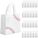 MveLwodx 24 Pcs Non-Woven Baseball Bags with Handles, Sports Party Favors Gift Bags, Baseball Birthday Decorations Wrapping Paper,Treats Bags for Desserts Sports Parties Supplies Birthday Decor