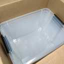 IRIS USA 19 QT Plastic Storage Box with Lid and Latches - 6 Pack - BPA-Free, See-Through Organizing Solution, Durable Nestable Stackable Containers, Secure Pull Handle - Clear