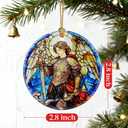 2 x Archangel Michael Ornament | Christmas Ornaments, Christmas Decorations, Hanging Ornaments for Tree, Warrior Angel Decor | Religious Gifts, Christian Gifts | Faithful Gift, Spiritual Guardian Gift