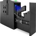 Biometric Pistol Gun Safe with Auto Sliding Door 0.1s Quick Access Handgun Safe for Nightstand, Desk, Bedside, Truck Fingerprint, PIN Code & Key Access Security Box