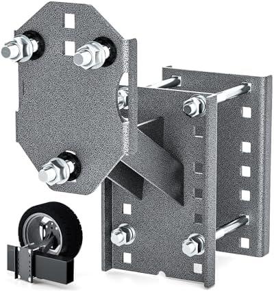 Trailer Spare Tire Mount, 5mm Thick Heavy Duty Steel Spare Tire Carrier Bracket for Utility Trailer Boat Trailer RV Trailer and Camper, Spare Tire Holder Parts Fits Most 4 & 5 & 6 Lugs Trailer Wheels