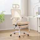 Ergonomic Office Chair with Retractable Footrest, 400LBS Capacity,Synchronized Armrest, Breathable Mesh, Adjustable Lumbar Support