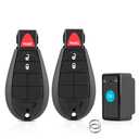 Key Fob Remote Replacement Fits for 2013 2014 2015 2016 2017 Dodge Ram 1500 3500 GQ4-53T Keyless Entry Remote Control (Pack of 2) (3 Buttons)