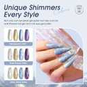 ROSALIND Cat Eye Gel Nail Polish with Magnet, 12 PCS Holographic Glitter Purple Blue Red Gel Polish Magnetic and Swirl Shell Thread Effect Sparkle Nail Polish Cateye Gifts for Women
