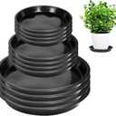 6 8 10 Inch Plant Saucer - Round Plant Tray Plastic Plant Drip Trays for Indoor Outdoor Garden Plants, Collects Flower Pot Drainage and Excess Water (12pcs Black A, 6 8 10")