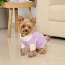 Dog Sweater for Small Dogs Argyle Cable Knit Turtleneck Pullover Winter Clothes for Boys Girls Stretch Chihuahua Yorkie Puppy Christmas Doggie Pet (S, Purple)