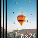 JCJMY 16x24 Picture Frame Set of 3 Black for Poster Photo Picture and 40x60 cm Canvas, Horizontal and Vertical Formats for Wall Hanging, 16 x 24 Wall Gallery Poster Photo Frame,3 Pack, Black