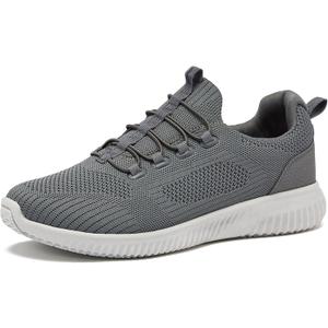Avia Air Slip On Shoes for Men - Casual Comfortable Athletic Tennis Walking Sneakers for Men with Memory Foam Medium and Extra Wide Width Grey, 8.5