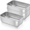 TeamFar Mini Loaf Pan, 3 PCS Stainless Steel Loaf Pans for Baking Bread, 6.3 x 3.5 Inch Bread Baking Pan for Homemade Bread, Meatloaf, Cake and Brownies, Non-Toxic, Oven & Dishwasher Safe