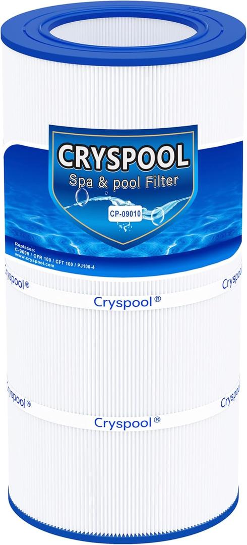 Cryspool 09010 Spa Filter Comaptable with CFR 100, CFT 100, 42-2941-08-R, PJ100-4, C-9699, FC-1490, Hot Tub Spa Pool Filter Cartridge, 1 Pack