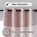MYSKY HOME Pink Blackout Curtains for Girls Bedroom 84 Inches Long Total Light Blocking Blush Nursery Curtain 2 Panels Room Darkening Grommet Window Drapes with Pom Pom Sheer for Living Room 52W x 84L
