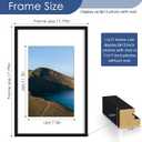 PEALSN 11x17 Picture Frame Set of 6, Display Pictures 8x12 with Mat or 11 x 17 without Mat for Wall Mounting Display, Photo Frames Collage for Wall Decor, Black.
