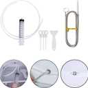 MUAECH 7 Pcs Refrigerator Drain Hole Clog Remover Cleaning Tool,Reusable Fridge Dredging Kit,Include Cleaning Syringe, 60IN Hose,3 Plunger, 1 Shovel, 1 Long Flexible Refrigerator Scrub Brush