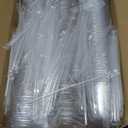 Alaeseje 100 Pack Clear Plastic Cups with Lids and Straws,16 oz Disposable Iced Coffee Cups,PET Crystal Cups,Round Bottom To Go Cup for Iced Coffee Juice Smoothie Cold Beverage