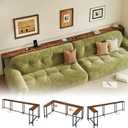 110.2" Narrow Adjustable Console Table with 2 Outlets, 39.3"-51.2" Adjustable Length U Shaped Table Behind Couch, 4 Assembly Options, Extra-Long L Shaped Entryway Tables for Living Room,, 110.2" x 5.9" x 29.5"