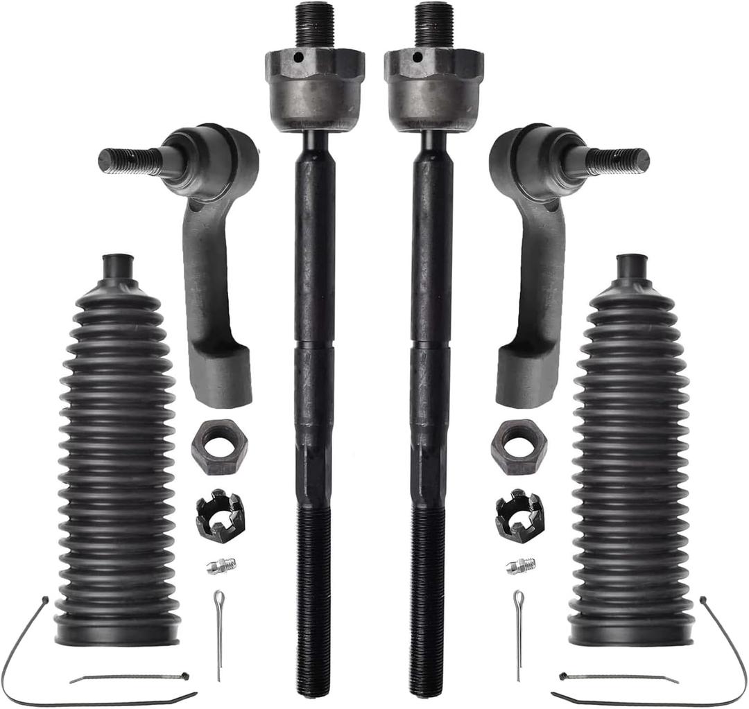 ASTARPRO 6pcs Front Inner and Outer Tie Rod Ends Complete Kit and Boots Compatible with 2007-2016 Ford ExpeditionF-150 Lincoln Navigator